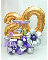 Happy 20th Birthday Flower Design